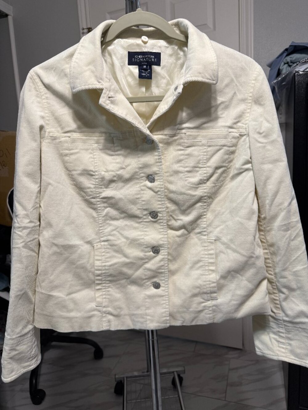 Jones New York Signature Corduroy Button Down Jacket - Petite Medium